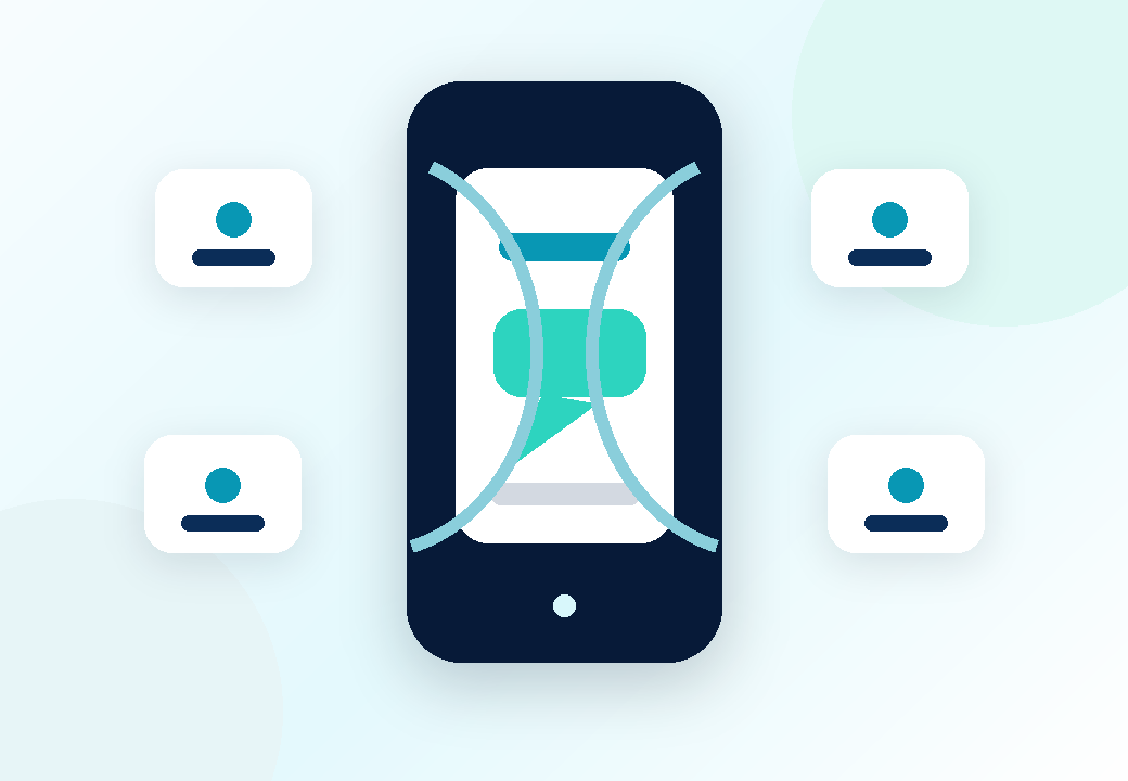 Bulk SMS phone and message delivery illustration